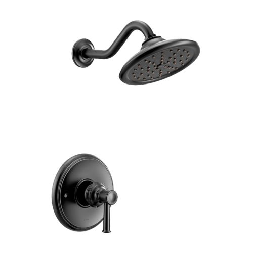 Moen Belfield M-Core 3-Series Single-Handle Shower Faucet with 7" Rainshower, One-Function, 1.75 GPM, Lever Handle, Eco-Performance, Immersion, Matte Black - UT3312EPBL