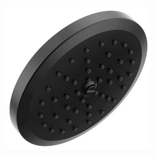 Moen Greenfield 6-3/4in Eco-Performance Single-Function Rainfall Shower Head with Immersion Rainshower Technology, 1.75 GPM, Matte Black - S178EPBL