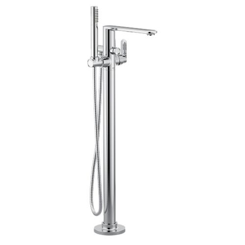 Moen Greenfield 6 GPM Freestanding Tub Filler with 1.75 GPM Single-Function Hand Shower, 10in Center, Single Lever Handle, Polished Chrome - 620