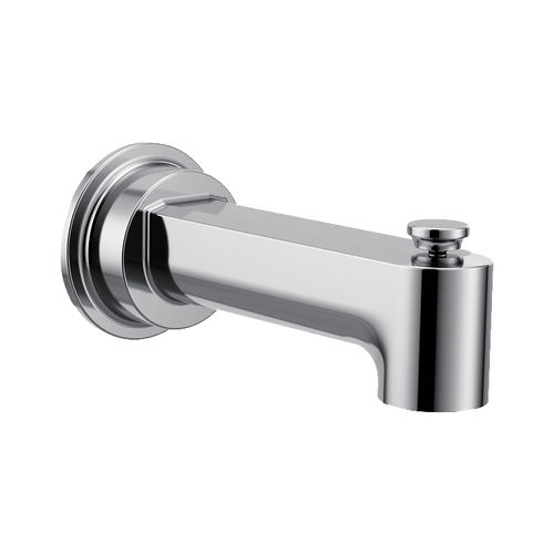 Moen Greenfield 7-3/8-inch Wall Mounted Chrome Diverter Tub Spout with 1/2-inch Connection Size, Slip Fit - 4325