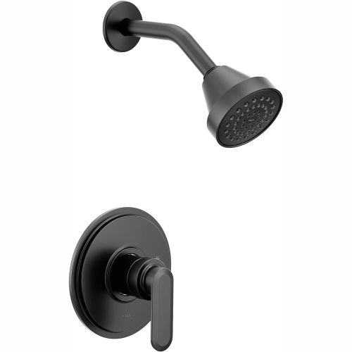 Moen Greenfield M-Core 4-Series Two-Handle Thermostatic Shower Faucet with 6-3/4" Rainshower, Volume Control, One-Function, 1.75 GPM,  Matte Black - UT4322EPBL