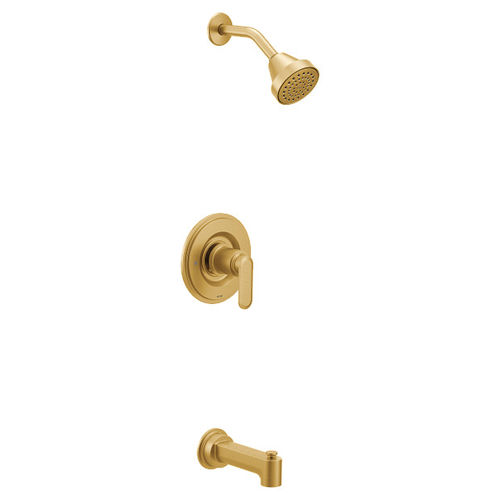 Moen Greenfield Posi-Temp Tub/Shower Faucet, 1.75 GPM, 1-Function, Single Lever Handle, M-PACT, Eco-Performance, Brushed Gold - T2223EPBG