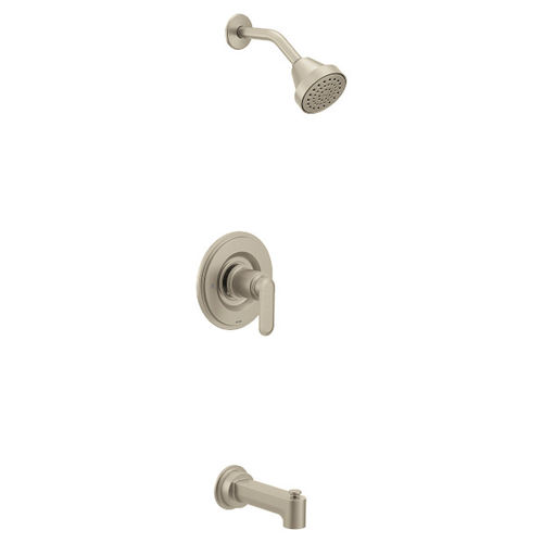 Moen Greenfield Posi-Temp Tub/Shower Faucet, 1.75 GPM, 1-Function, Single Lever Handle, M-PACT, Eco-Performance, Brushed Nickel - T2223EPBN