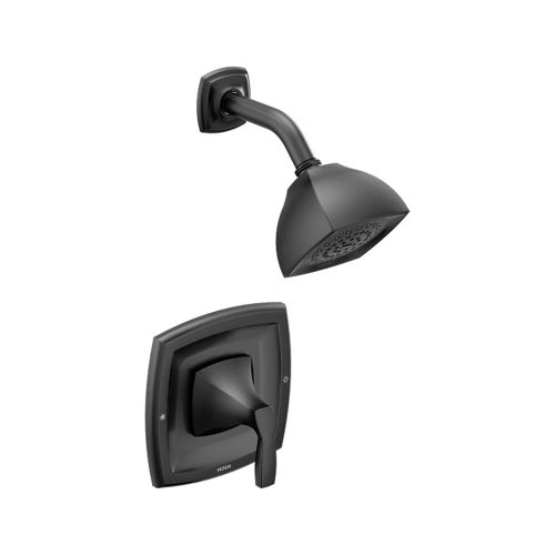 Moen Voss Posi-Temp Single-Handle Shower Faucet, One-Function, 2.5 GPM, Lever Handle, M-PACT, Matte Black - T2692BL