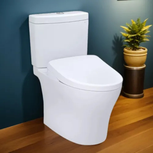 TOTO Aquia IV WASHLET  Two-Piece Toilet with S7 Bidet Seat, 1.28/0.9 GPF, Auto-Flush, Universal Height, Cotton White - MW4464726CEMFGNA#01
