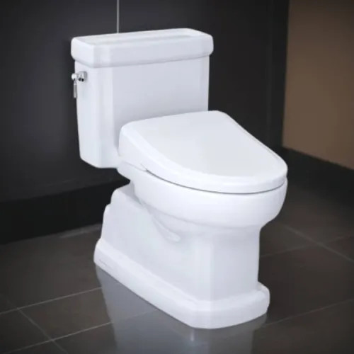 TOTO Guinevere WASHLET  One-Piece Toilet with S7 Bidet Seat, 1.28 GPF, Cotton White - MW9744724CEFG#01