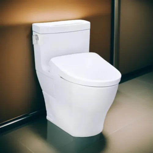 TOTO Legato WASHLET  One-Piece Toilet with S7A Bidet Seat, Auto-Open/Close, 1.28 GPF, Cotton White - MW6244736CEFG#01