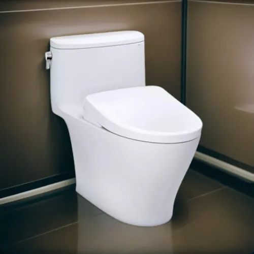 TOTO Nexus WASHLET  One-Piece Toilet with S7A Bidet Seat, Auto-Open/Close, 1.28 GPF, Auto-Flush, Cotton White - MW6424736CEFGA#01
