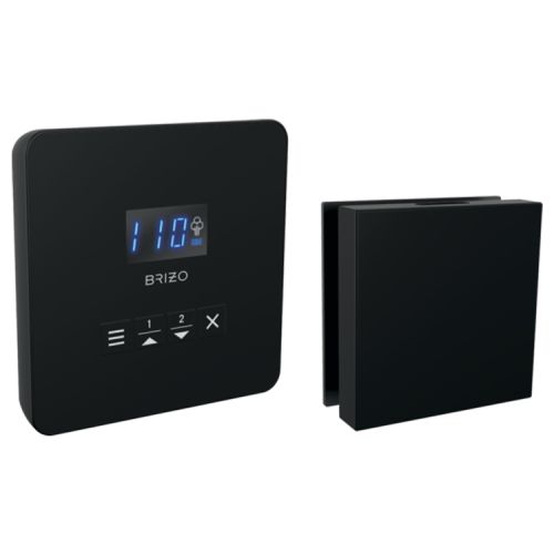 Brizo Mystix 3-3/4in Matte Black Square Steam Control and Head, Dual Temperature Sensor Technology - 8CH-250L-BL