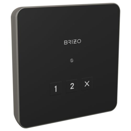 Brizo Mystix 3-7/8in Luxe Steel Linear Square Exterior Control with LED Indicator, Lumicoat Technology - 8CN-220L-SL-L
