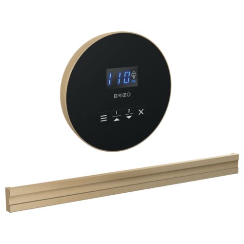 Brizo Mystix 4in Round-Shaped Luxe Gold Steam Control Kit with Programmable Time and Temperature, Lumicoat Technology - 8CB-250R-GL-L