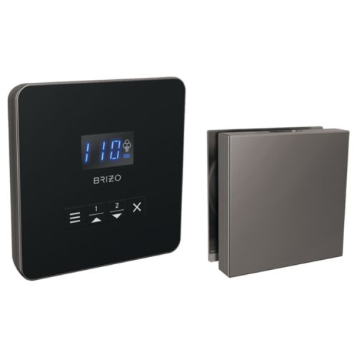 Brizo Mystix Black Onyx Square Steam Control and Head, Lumicoat Technology, Dual Temperature Sensor Technology - 8CH-250L-BNX-L