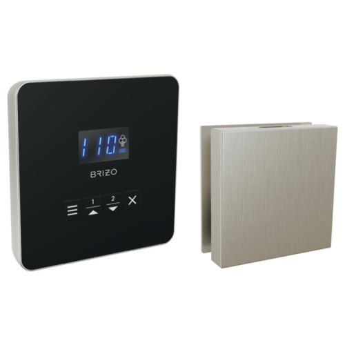Brizo Mystix Brushed Nickel Square Steam Control and Head, Lumicoat Technology, Dual Temperature Sensor Technology - 8CH-250L-BN-L