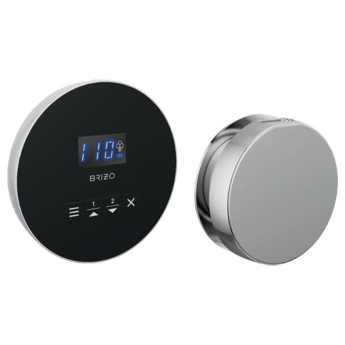 Brizo Mystix Polished Chrome Round Steam Control and Head, Lumicoat Technology, Dual Temperature Sensor Technology - 8CH-250R-PC-L