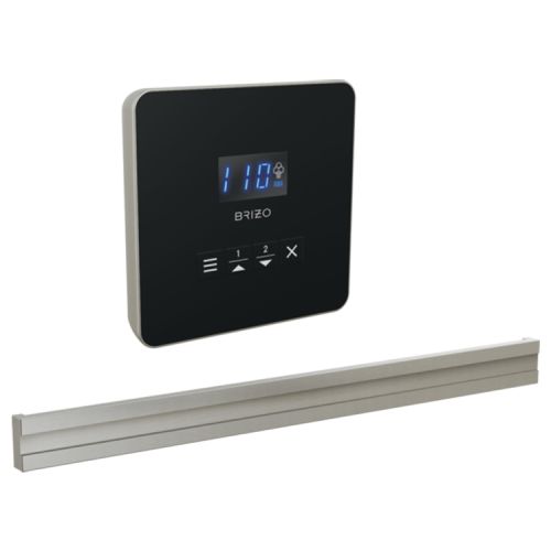 Brizo Mystix Square-Shaped Lumicoat Luxe Nickel Steam Control Kit with Patented Dual Sensor, Programmable Time and Temperature - 8CB-250L-NK-L