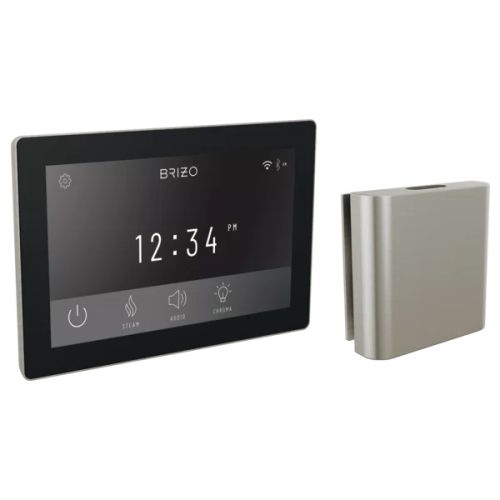 Brizo Mystix Square-Shaped Luxe Nickel Digital Steam Control Kit with Built-In WiFi and Bluetooth, Lumicoat Technology, 12 Presets - 8CH-600S-NK-L