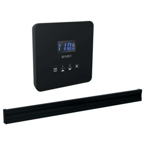 Brizo Mystix Square-Shaped Matte Black Steam Control Kit with Patented Dual Sensor, Programmable Time and Temperature - 8CB-250L-BL