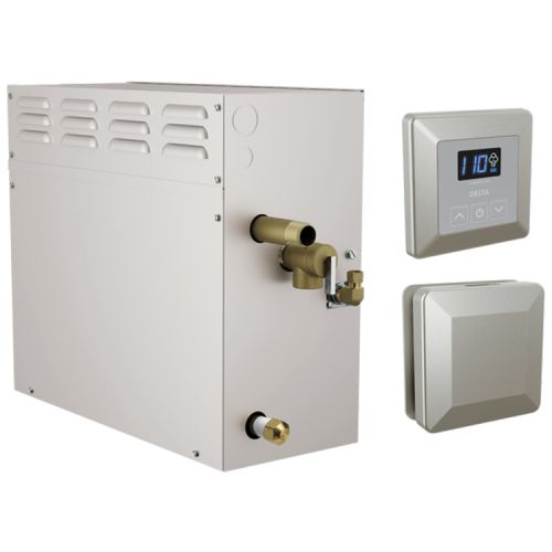Delta SimpleSteam Stainless Steam Generator Kit with Square-Shaped Controller/ Steamhead and a 35-foot Power Cable, 12kW - 5P-EST12-SS-PR
