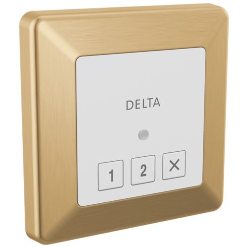 Delta SteamScape Classic System Square-Shaped 3-3/4in Champagne Bronze Exterior Steam Control with LED Indicator, Lumicoat Technology - 5CN-220T-CZ-PR