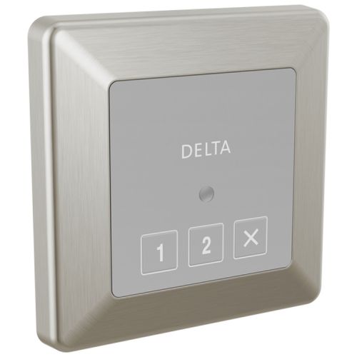 Delta SteamScape Classic System Square-Shaped 3-3/4in Stainless Exterior Steam Control with LED Indicator, Lumicoat Technology - 5CN-220T-SS-PR