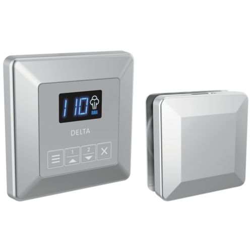 Delta SteamScape Classic System Steam Package with 3in Chrome Square-Shaped Steam Head, Lumicoat Technology, 2 User Presets - 5CH-250T-PR