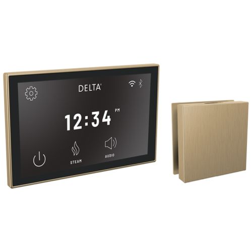 Delta SteamScape Deluxe System Steam Package with 3in Champagne Bronze Square-Shaped Steam Head, Lumicoat Technology - 5CH-550L-CZ-PR