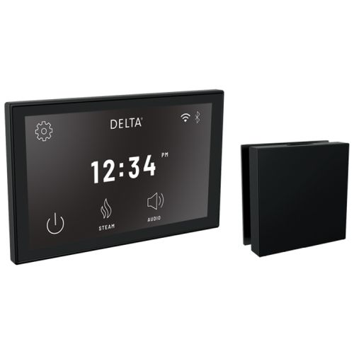 Delta SteamScape Deluxe System Steam Package with 3in Matte Black Square-Shaped Steam Head, 12 User Presets - 5CH-550L-BL