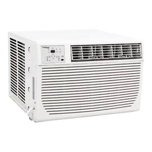 Koldfront 208-230 Volt 3-Speed Window Air Conditioner with Supplemental Heat - 8000 BTU Cooling/3500 BTU Heating, White - WAC8001W 