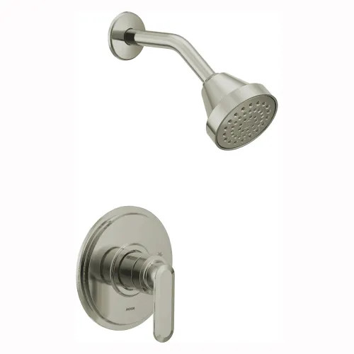 Moen Greenfield M-Core 4-Series Two-Handle Thermostatic Shower Faucet with 6-3/4" Rainshower, Volume Control, One-Function, 1.75 GPM, Brushed Nickel - UT4322EPBN