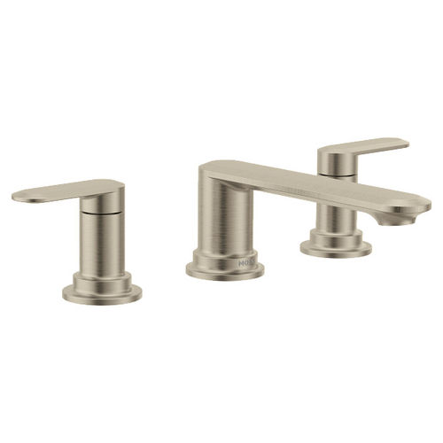 Moen Greenfield Two-Handle Roman Tub Faucet, 10in Center, Lever Handles, Temperature Indicator, Brushed Nickel - T6503BN
