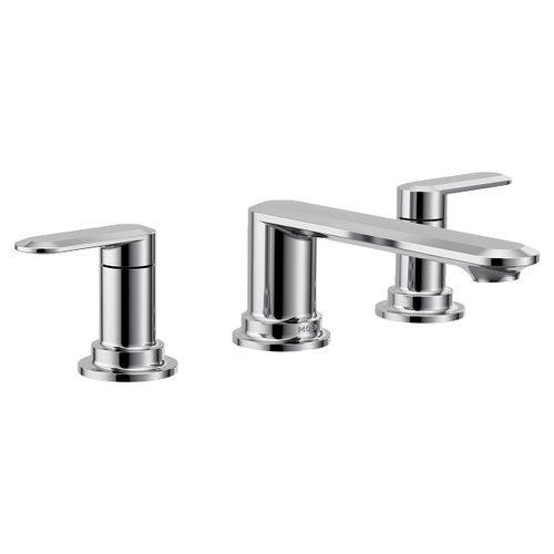 Moen Greenfield Two-Handle Roman Tub Faucet, 10in Center, Lever Handles, Temperature Indicator, Polished Chrome - T6503