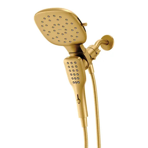 Moen Verso 16in Square Brushed Gold 2-in-1 Shower Combo with Infiniti Dial, Magnetix Technology, 2.5 GPM - 220C5BG
