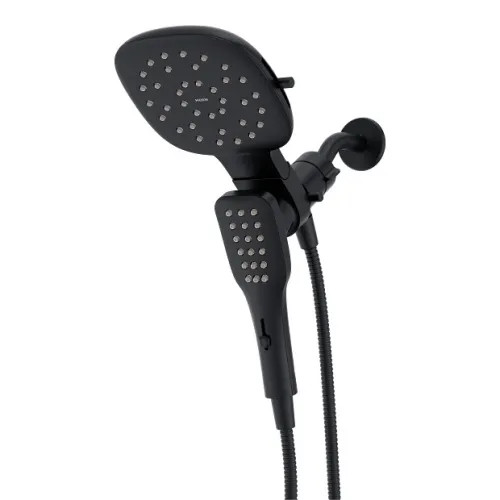 Moen Verso 16in Square Matte Black 2-in-1 Shower Combo with Infiniti Dial, Magnetix Technology, 2.5 GPM - 220C5BL