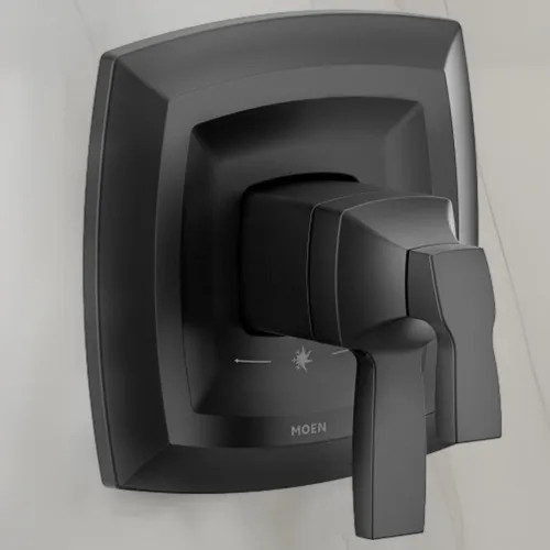 Moen Voss Valve Only Trim w/ Flow Control and Temperature Adjust, Lever Handle, M-Core 4, Thermostatic Cartridge, Matte Black - UT4691BL