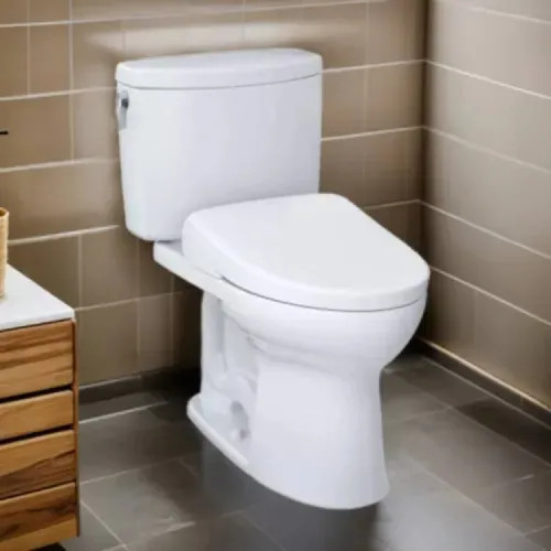 TOTO Drake II 1G WASHLET  Two-Piece Toilet with S7 Bidet Seat, 1.0 GPF, Auto-Flush, Cotton White - MW4544726CUFGA#01