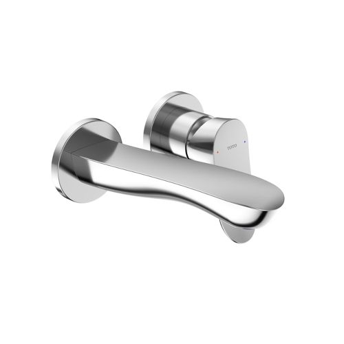 TOTO GO Wall-Mount Single-Handle Short Bathroom Faucet with COMFORT GLIDE Technology, 1.2 GPM, Two-Hole, Lever Handle, Polished Chrome - TLG01310UA#CP