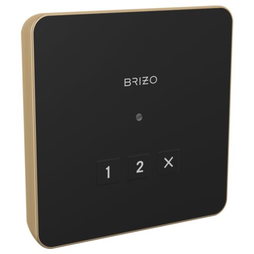 Brizo Mystix 3-7/8in Luxe Gold Linear Square Exterior Control with LED Indicator, Lumicoat Technology - 8CN-220L-GL-L