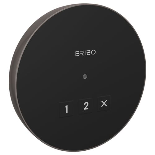 Brizo Mystix 4-1/8in Black Onyx Round Exterior Control with LED Indicator, Lumicoat Technology - 8CN-220R-BNX-L