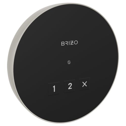 Brizo Mystix 4-1/8in Brushed Nickel Round Exterior Control with LED Indicator, Lumicoat Technology - 8CN-220R-BN-L