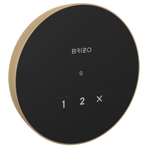 Brizo Mystix 4-1/8in Luxe Gold Round Exterior Control with LED Indicator, Lumicoat Technology - 8CN-220R-GL-L