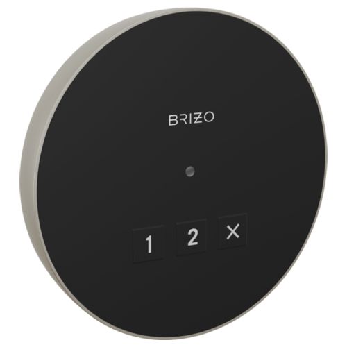 Brizo Mystix 4-1/8in Luxe Nickel Round Exterior Control with LED Indicator, Lumicoat Technology - 8CN-220R-NK-L