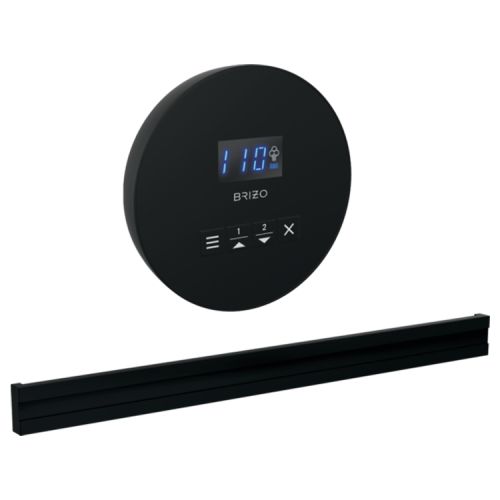 Brizo Mystix 4in Round-Shaped Matte Black Steam Control Kit with Patented Dual Sensor, Programmable Time and Temperature - 8CB-250R-BL