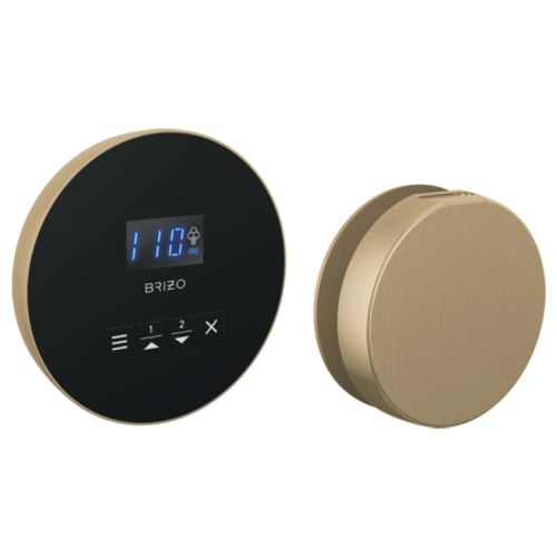 Brizo Mystix Luxe Gold Round Steam Control and Head, Lumicoat Technology, Dual Temperature Sensor Technology - 8CH-250R-GL-L