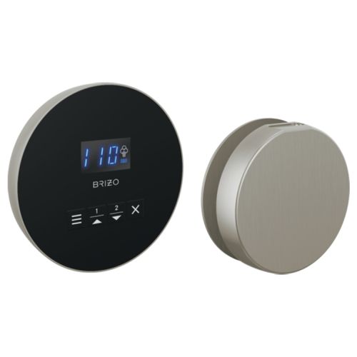Brizo Mystix Luxe Nickel Round Steam Control and Head, Lumicoat Technology, Dual Temperature Sensor Technology - 8CH-250R-NK-L