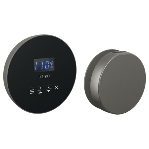 Brizo Mystix Luxe Steel Round Steam Control and Head, Lumicoat Technology, Dual Temperature Sensor Technology - 8CH-250R-SL-L