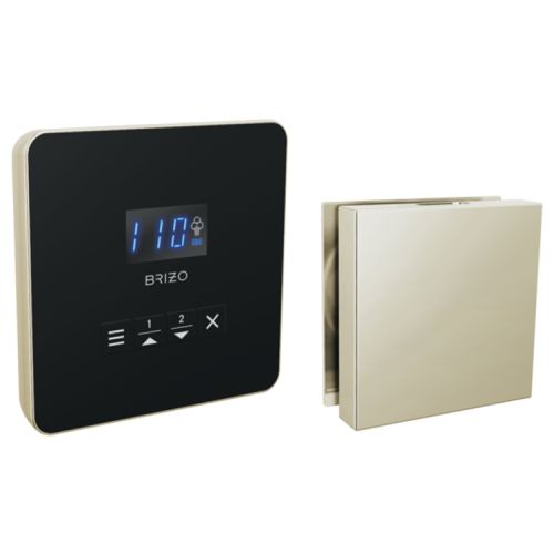 Brizo Mystix Polished Nickel Square Steam Control and Head, Lumicoat Technology, Dual Temperature Sensor Technology - 8CH-250L-PN-L
