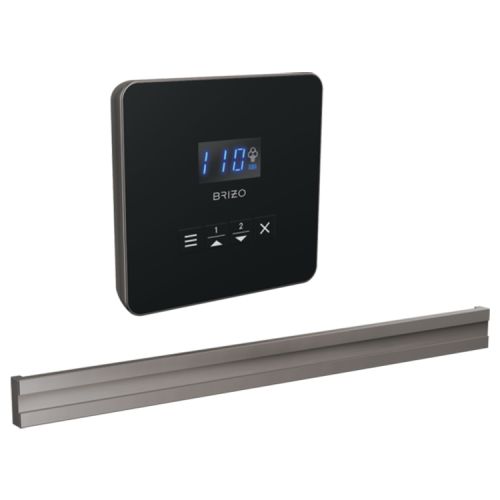 Brizo Mystix Square-Shaped Lumicoat Black Onyx Steam Control Kit with Patented Dual Sensor, Programmable Time and Temperature - 8CB-250L-BNX-L