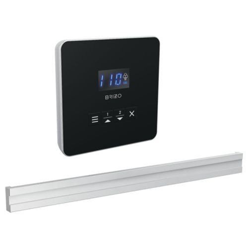Brizo Mystix Square-Shaped Lumicoat Chrome Steam Control Kit with Patented Dual Sensor, Programmable Time and Temperature - 8CB-250L-PC-L