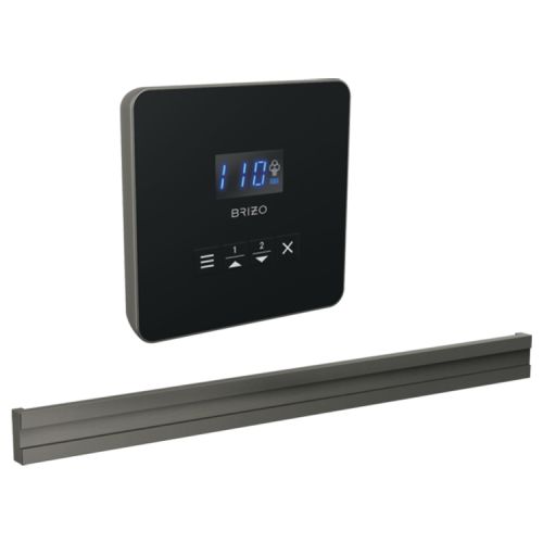 Brizo Mystix Square-Shaped Lumicoat Luxe Steel Steam Control Kit with Patented Dual Sensor, Programmable Time and Temperature - 8CB-250L-SL-L