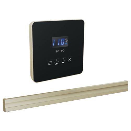 Brizo Mystix Square-Shaped Lumicoat Polished Nickel Steam Control Kit with Patented Dual Sensor, Programmable Time and Temperature - 8CB-250L-PN-L